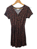 French Grey Floral V-Neck Dresses