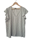 Vivette Striped V-Neck Short Sleeves