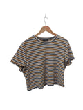 SHEIN Striped Ribbed Tee Short Sleeves