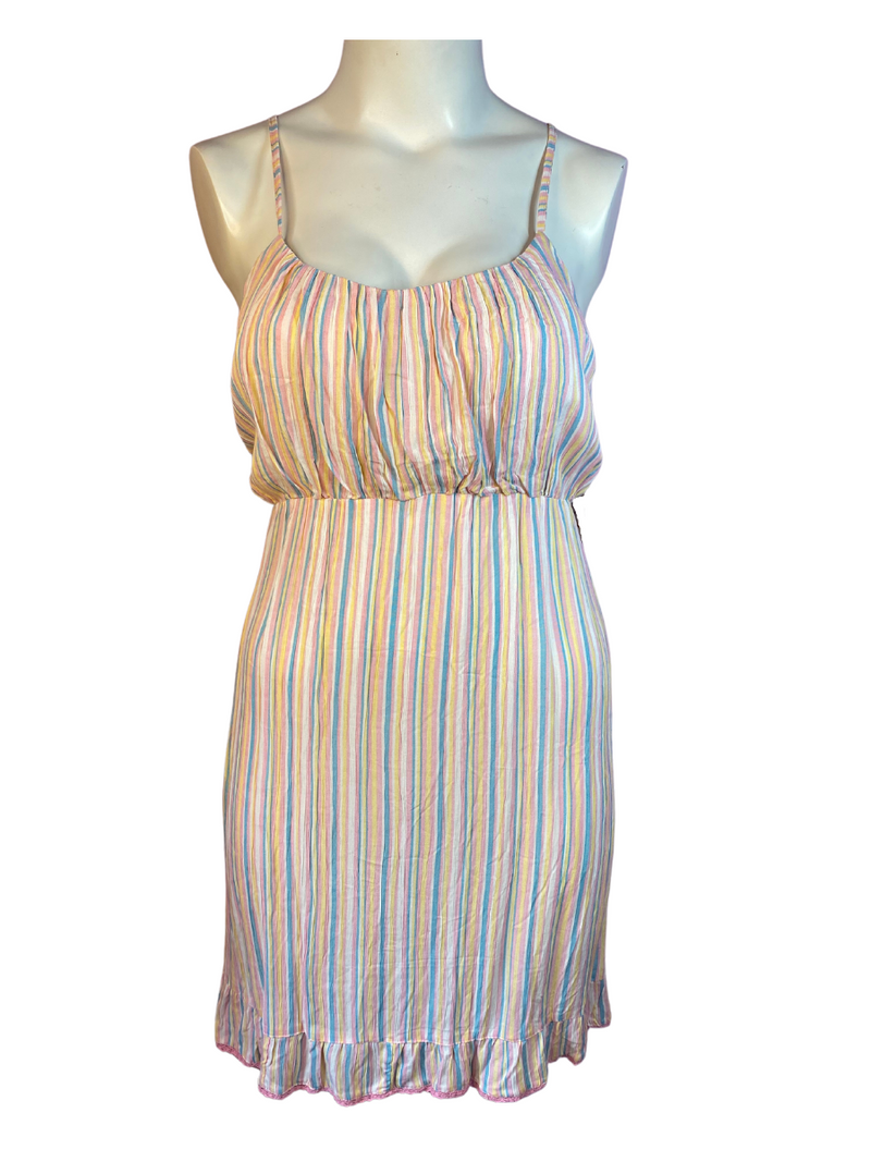 Pink Striped Angie Babydoll Mini Dress, 3X