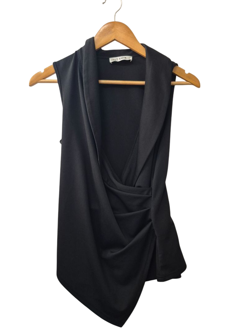 Grace Karin Draped V-Neck Tanks