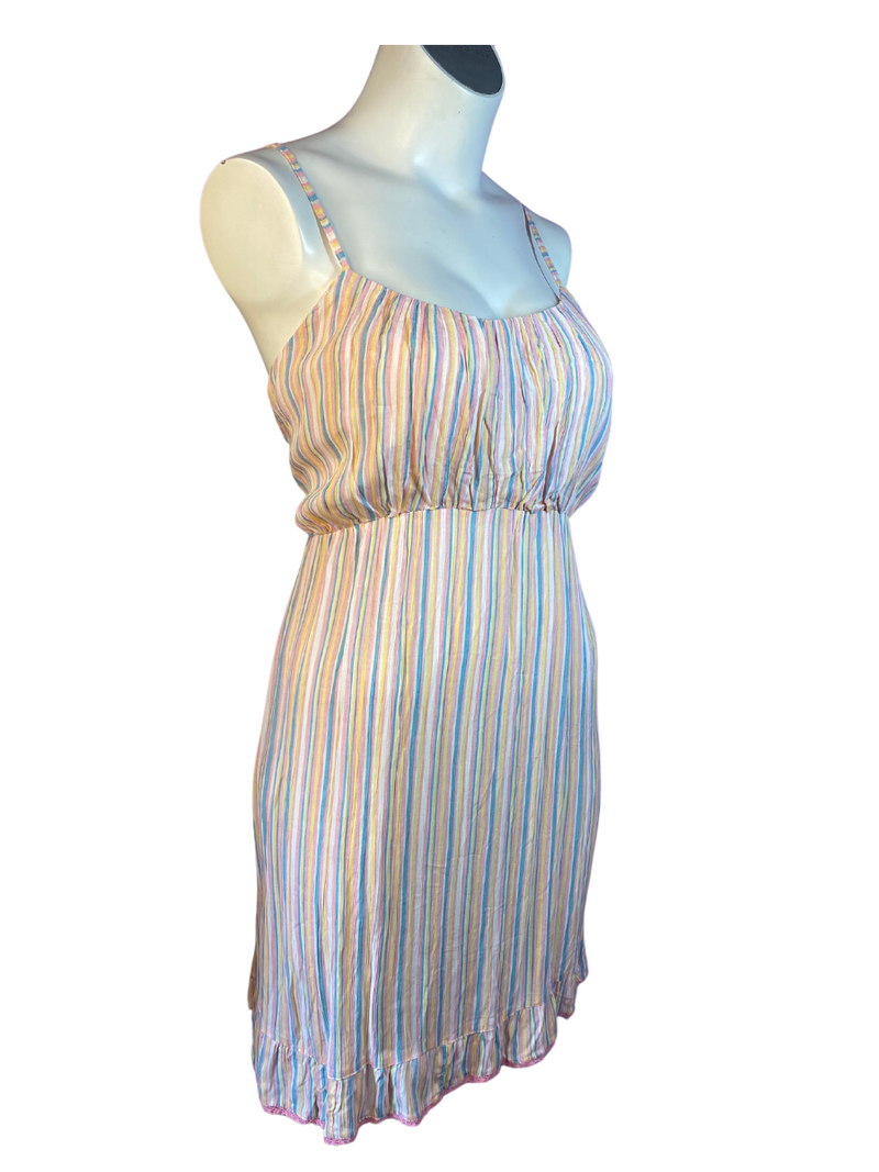 Pink Striped Angie Babydoll Mini Dress, 3X