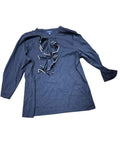 Chaps Ruffle Front Long Sleeves