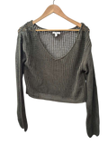 BP Open-Knit V-Neck Long Sleeves