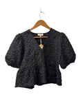 Suncoo Textured V-Neck Short Sleeves