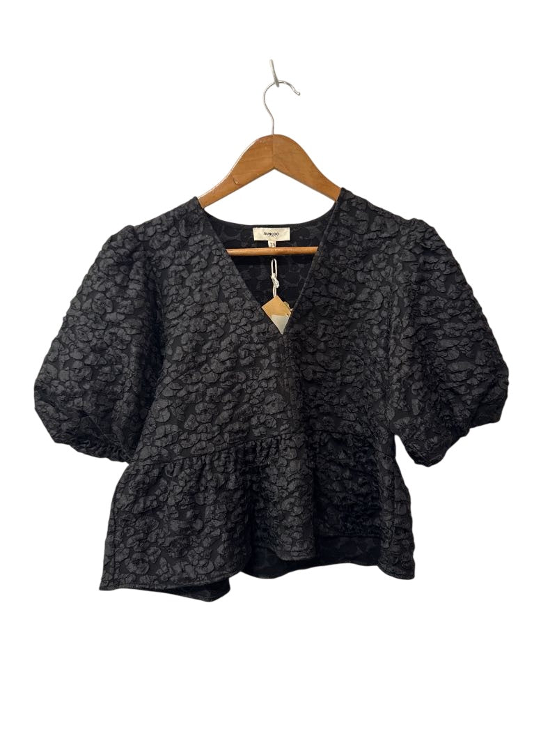 Suncoo Textured V-Neck Short Sleeves