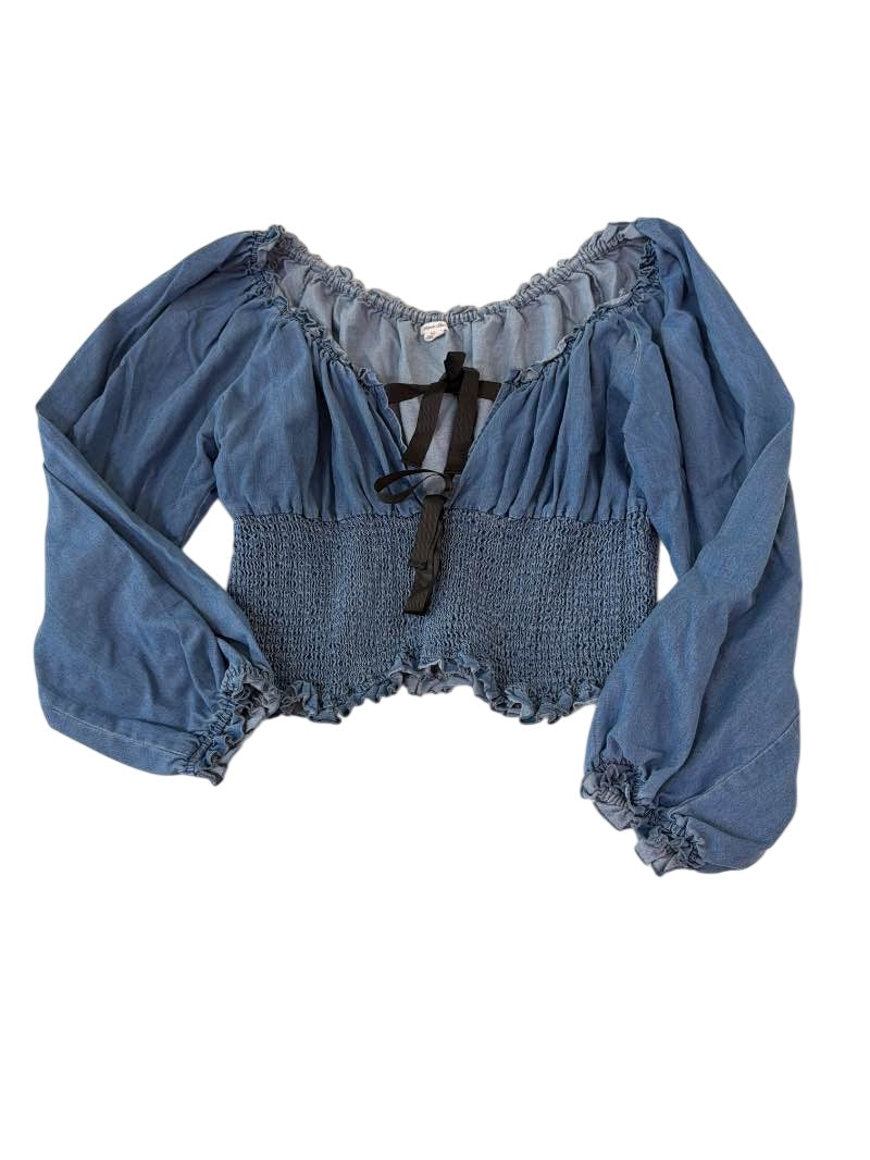Kimchi Blue Smocked Crop Long Sleeves
