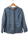 Chic Denim Hooded Jacket Vintage