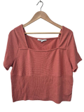 Celebrity Pink Square Neck Short Sleeves
