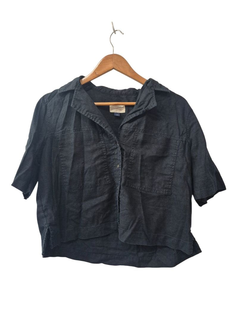 Universal Thread Button-Up Blouse Short Sleeves