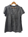 Jane & Delancy Ruffle Button-Up Short Sleeves