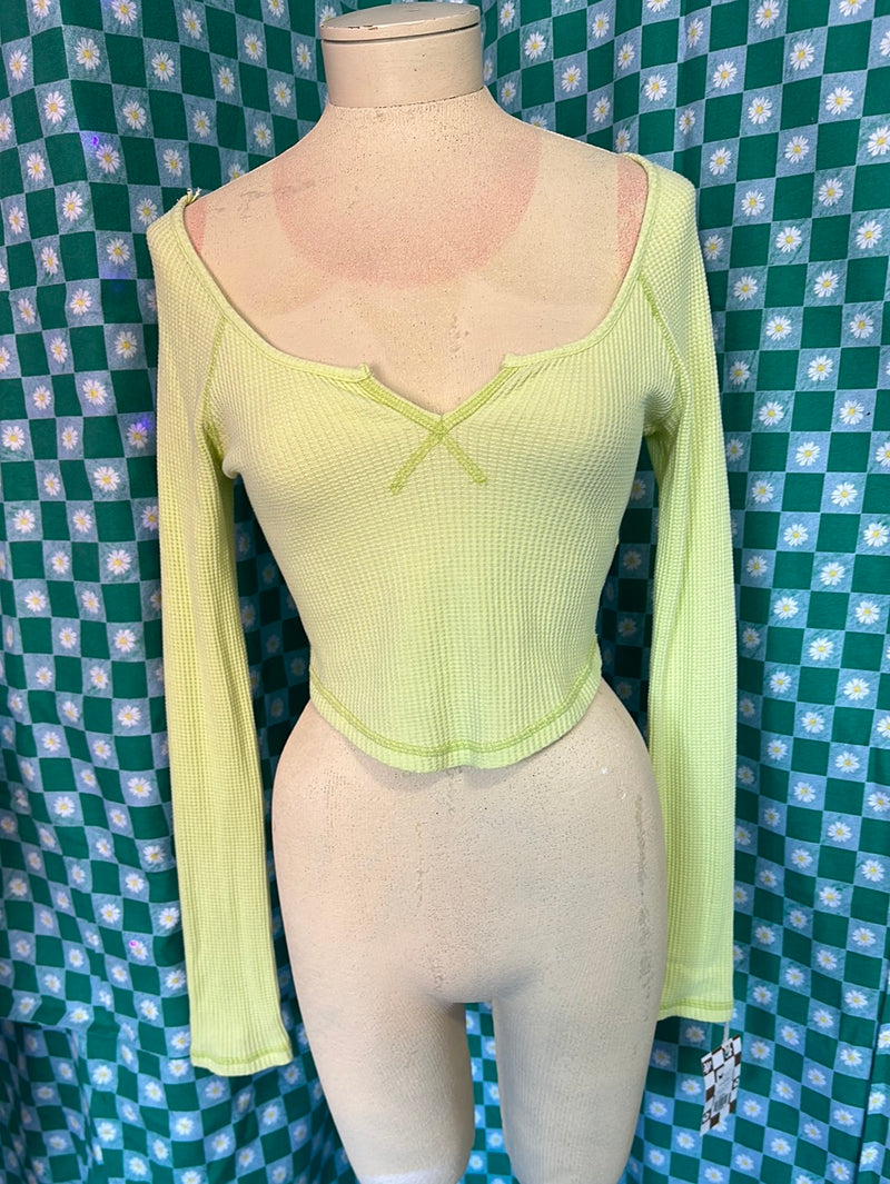 Green BDG Cropped Long Sleeve, M