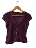 Buttoned Lace Top Short Sleeves