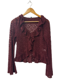 Wild Fable Ruffled Lace Top Long Sleeves