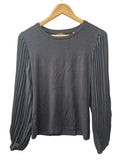 Tahari Pleated Sleeve Top Long Sleeves