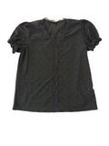 Eyelet Puff Sleeve Short Sleeves