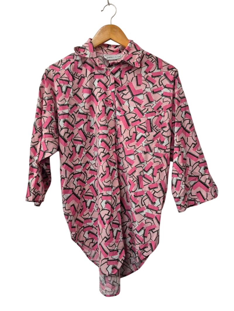 Hampton Place Geometric Print Blouse Vintage