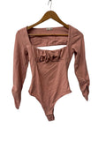 Intimately Free People Square Neck Bodysuit Long Sleeves
