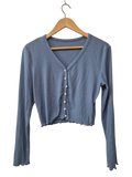 Ribbed Buttoned Cardigan Long Sleeves
