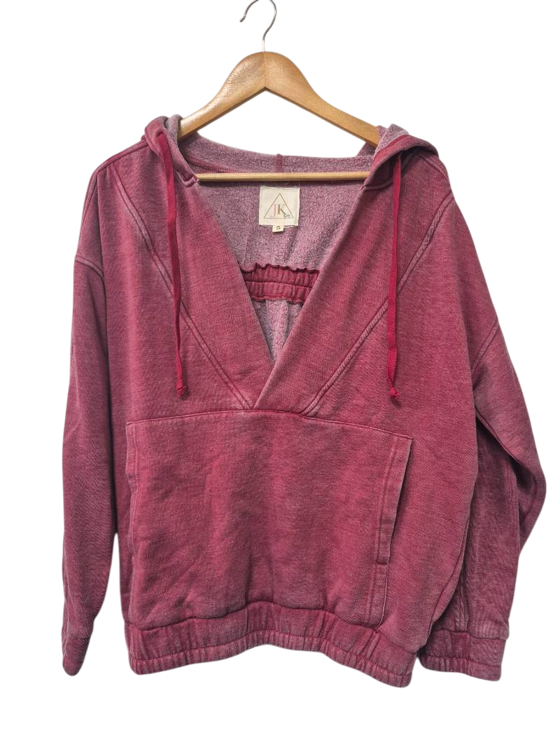 JK Daily V-Neck Hoodie Short Sleeves