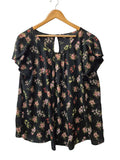 Paper Moon Floral Ruffle Blouse Short Sleeves