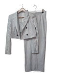 Striped Skirt Suit Set