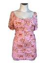 Pink Floral As U Wish Ruched Bodycon Dress, 1X