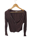 Free People Button Neck Long Sleeves
