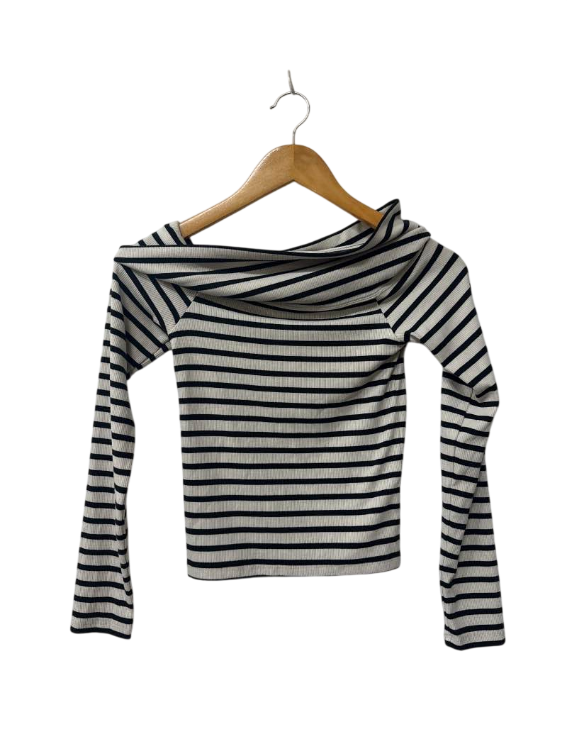 American Eagle Striped Off-Shoulder Long Sleeves