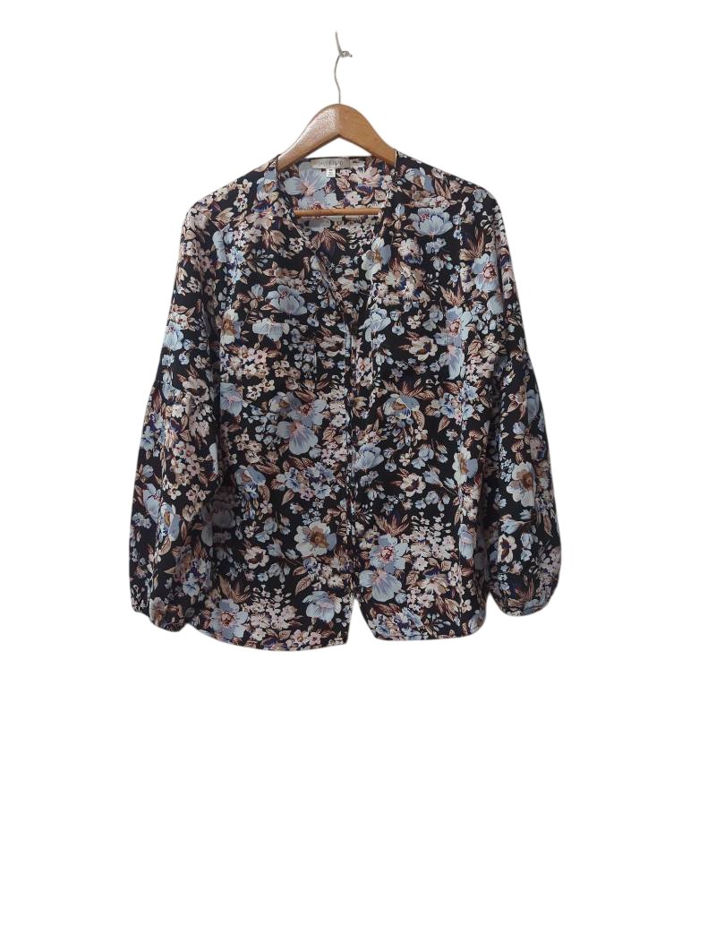 Daily Thread Button Front Blouse Long Sleeves