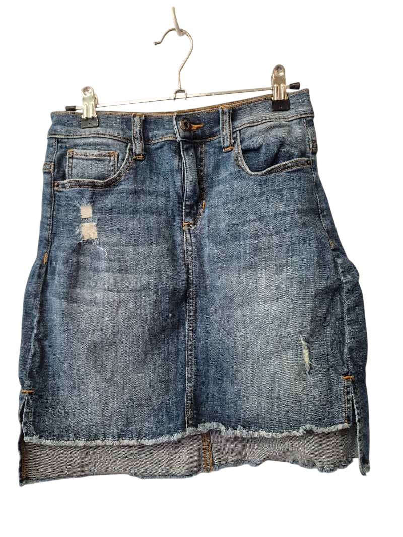 Sneak Peek Distressed Denim Skirt