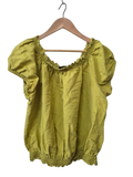 Ashley Stewart Smocked Hem Top Short Sleeves