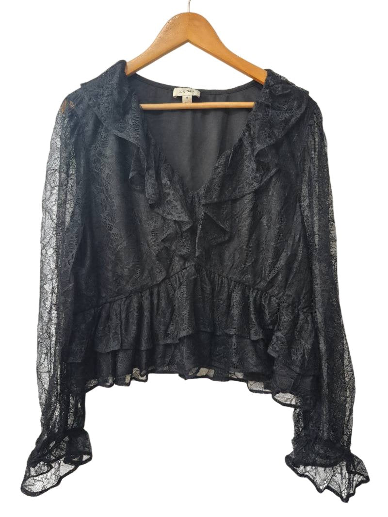 On 34th Ruffle Lace Long Sleeves