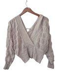 Sadie & Sage Cable Knit V-Neck Long Sleeves