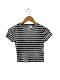 Divided by H & M Striped Crop Top Short Sleeves