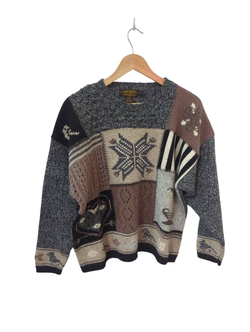 Eddie Bauer Patchwork Sweater Vintage
