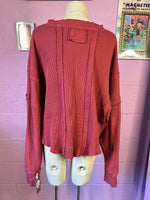 Red We the Free Slouchy Long Sleeve, M