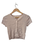 Aeropostale Cable Knit Button-Up Short Sleeves