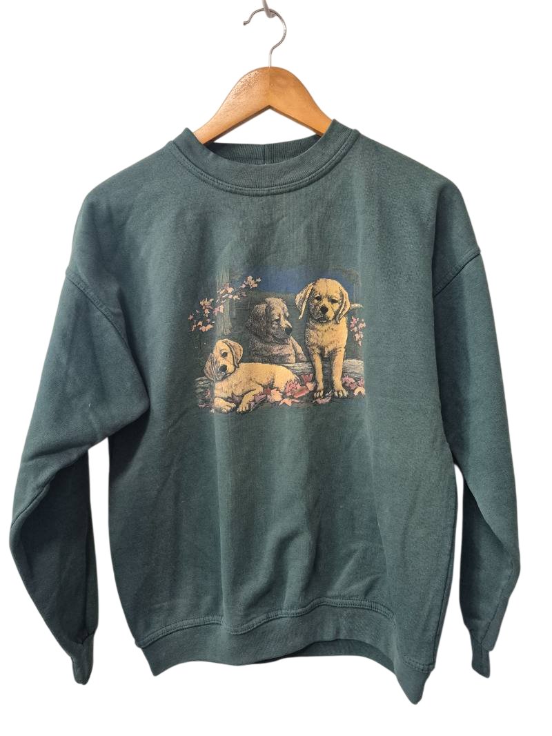 Dog Print Sweatshirt Vintage