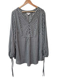 Liz Claiborne Gingham V-Neck Long Sleeves