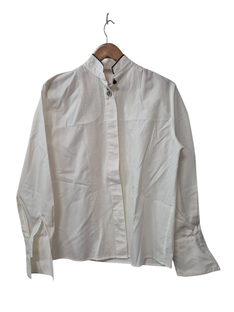 Foxcroft Mandarin Collar Long Sleeves