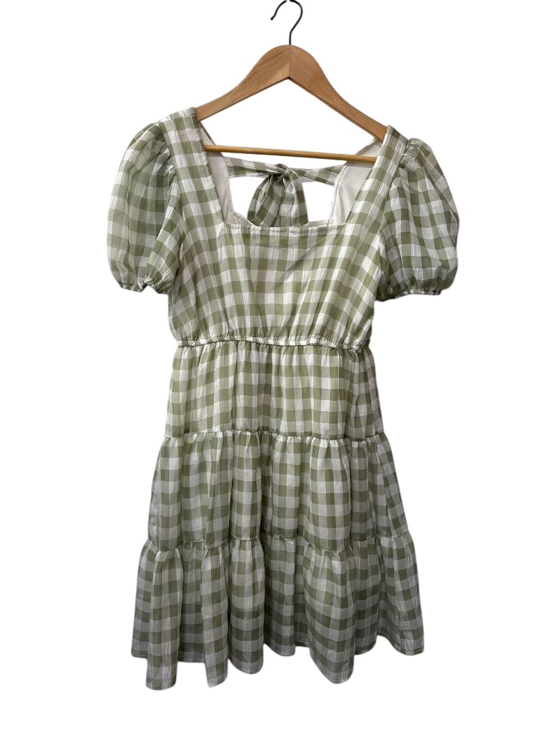 Blu Pepper Gingham Puff-Sleeve Dresses