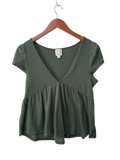 Blue Rain V-Neck Peplum Tanks