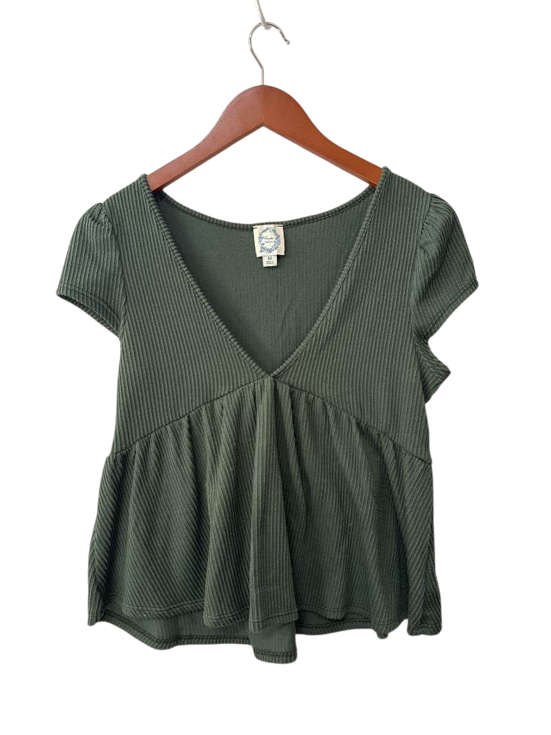 Blue Rain V-Neck Peplum Tanks