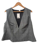 Divided Plaid V-Neck Tanks