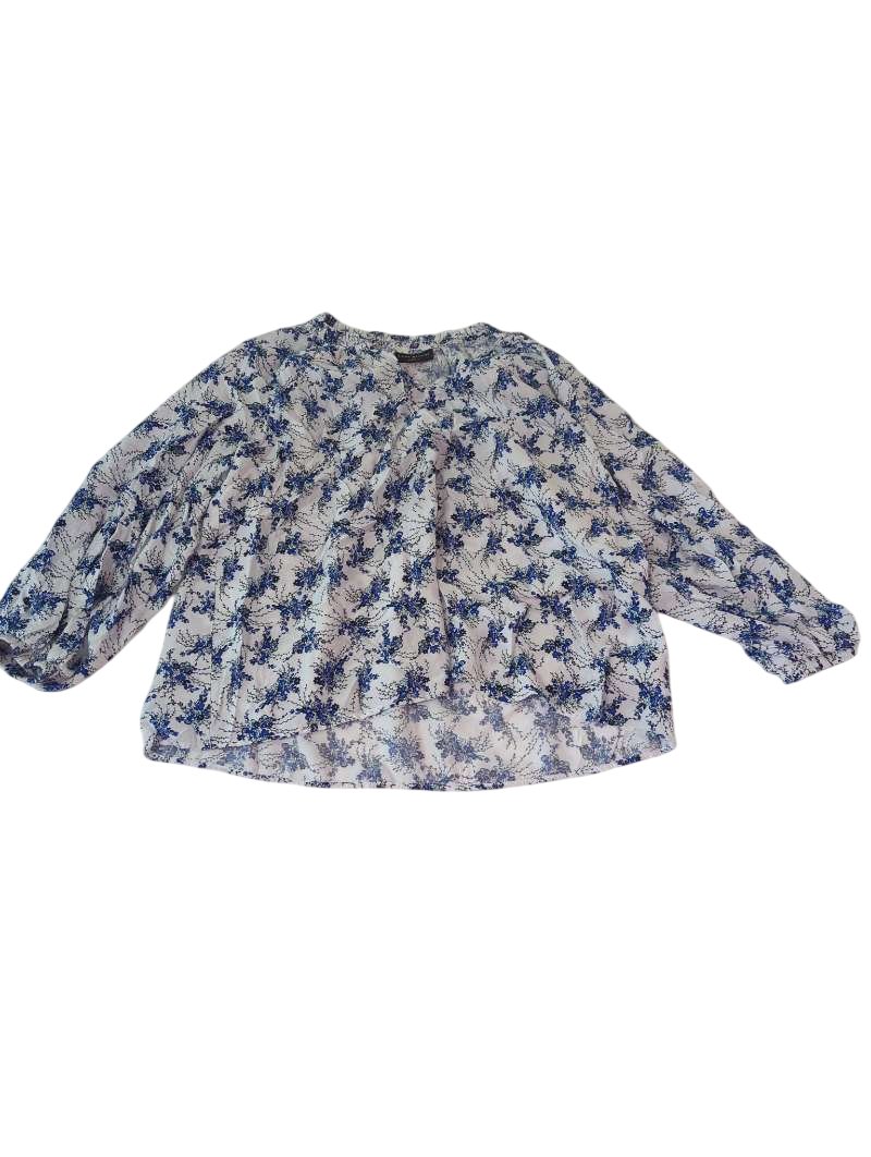 Lane Bryant Floral Peasant Top Long Sleeves