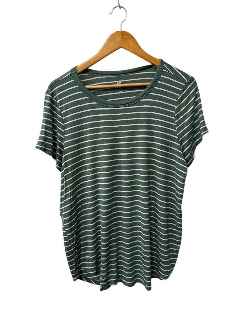 So Striped Crew Neck Short Sleeves