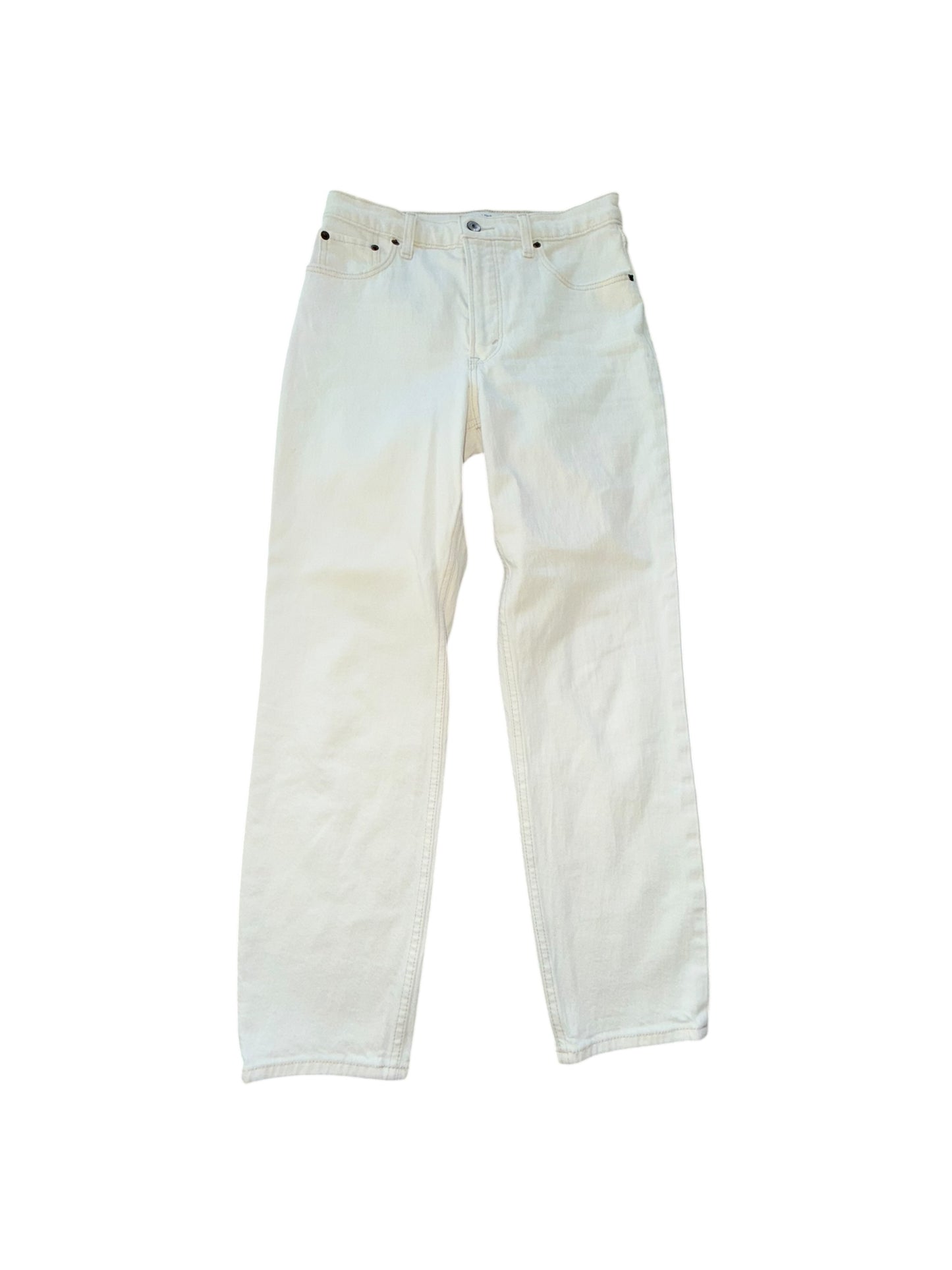 White Abercombie & Fitch Straight Leg Jeans, 4