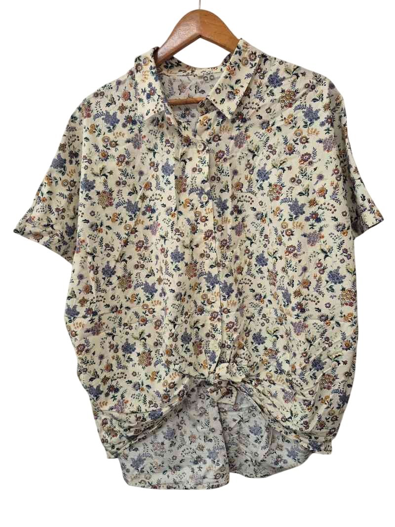 Floral Button-Up Short Sleeves