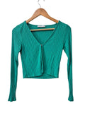 Stradivarius V-Neck Ribbed Long Sleeves